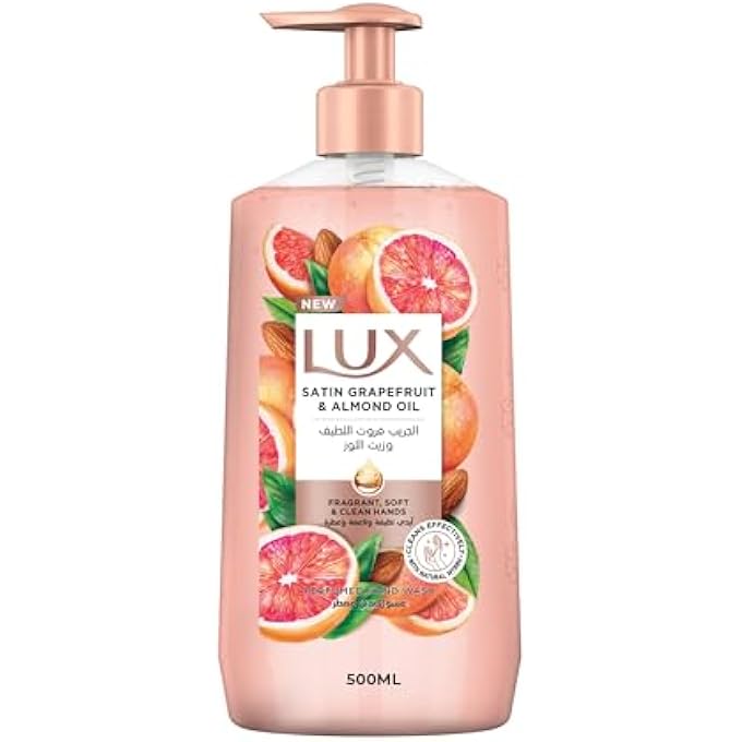 Lux غسول يدين معطر لوكس، جريب فروت ساتين وزيت لوز، ليدين معطرات وناعمتين ونظيفتين، 500 مل - Image 2